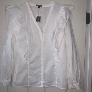 Brand new white ruffle shirt